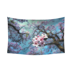 Cherry blossomL Cotton Linen Wall Tapestry 90"x 60"