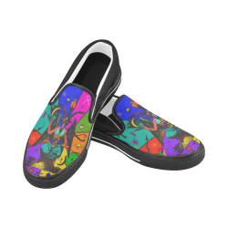 Awesome Baphomet Popart Men's Unusual Slip-on Canvas Shoes (Model 019)