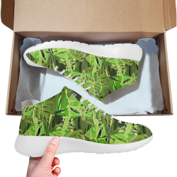 Tropical Jungle Leaves Camouflage Women's Basketball Training Shoes/Large Size (Model 47502)