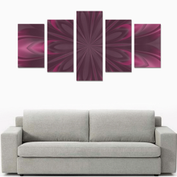 Fuchsia Pink Satin Shadows Fractal 2 Canvas Print Sets C (No Frame)