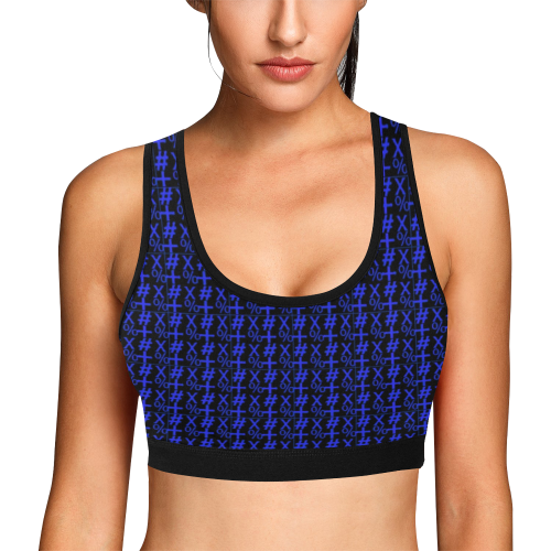 NUMBERS Collection Symbols Royal Women's All Over Print Sports Bra (Model T52)