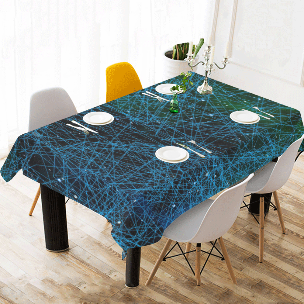 System Network Connection Cotton Linen Tablecloth 60"x 104"