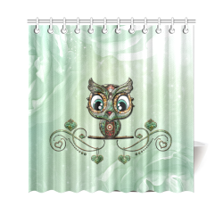 Cute little owl, diamonds Shower Curtain 69"x70"