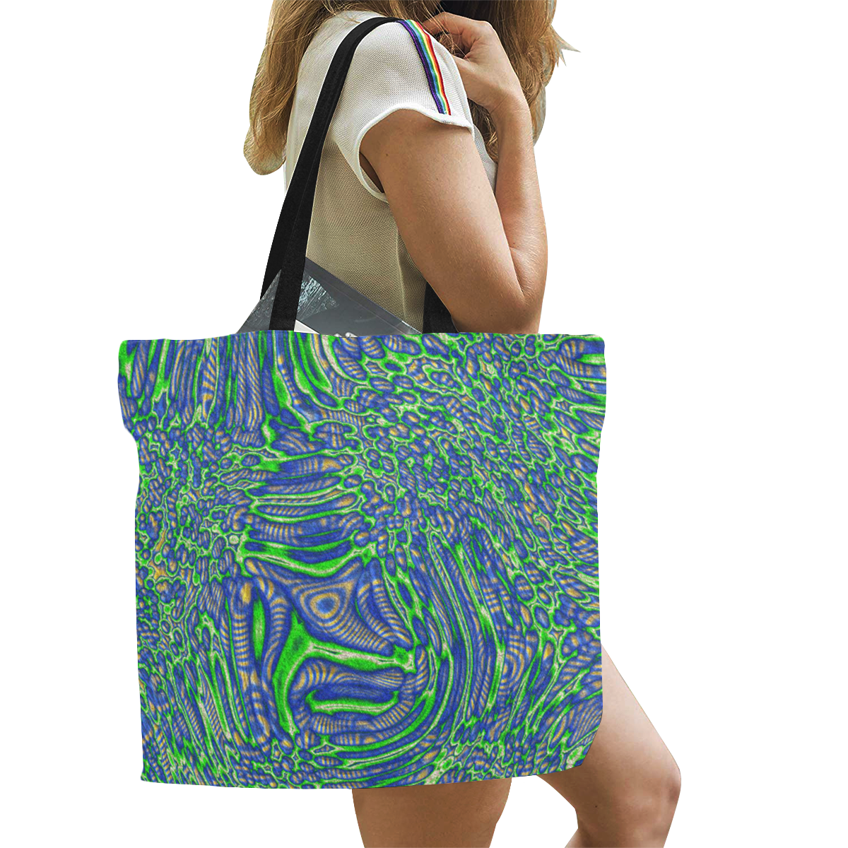 70s chic 2 All Over Print Canvas Tote Bag/Large (Model 1699)