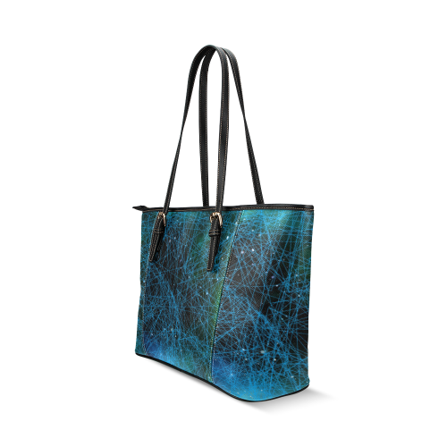 System Network Connection Leather Tote Bag/Small (Model 1640)