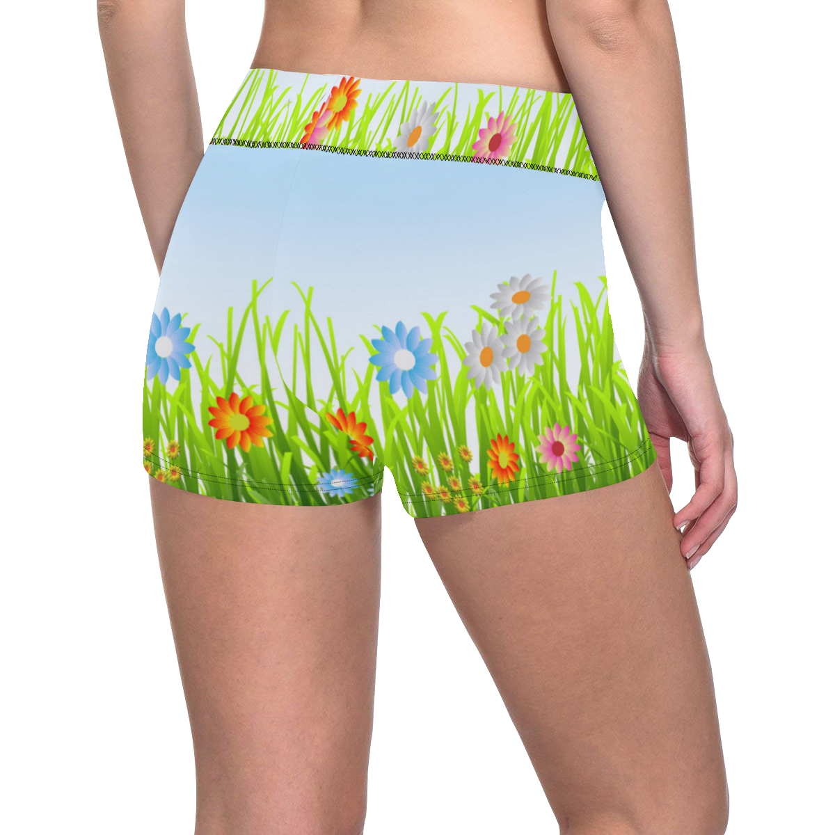 summer flowers Women's All Over Print Short Leggings (Model L28)