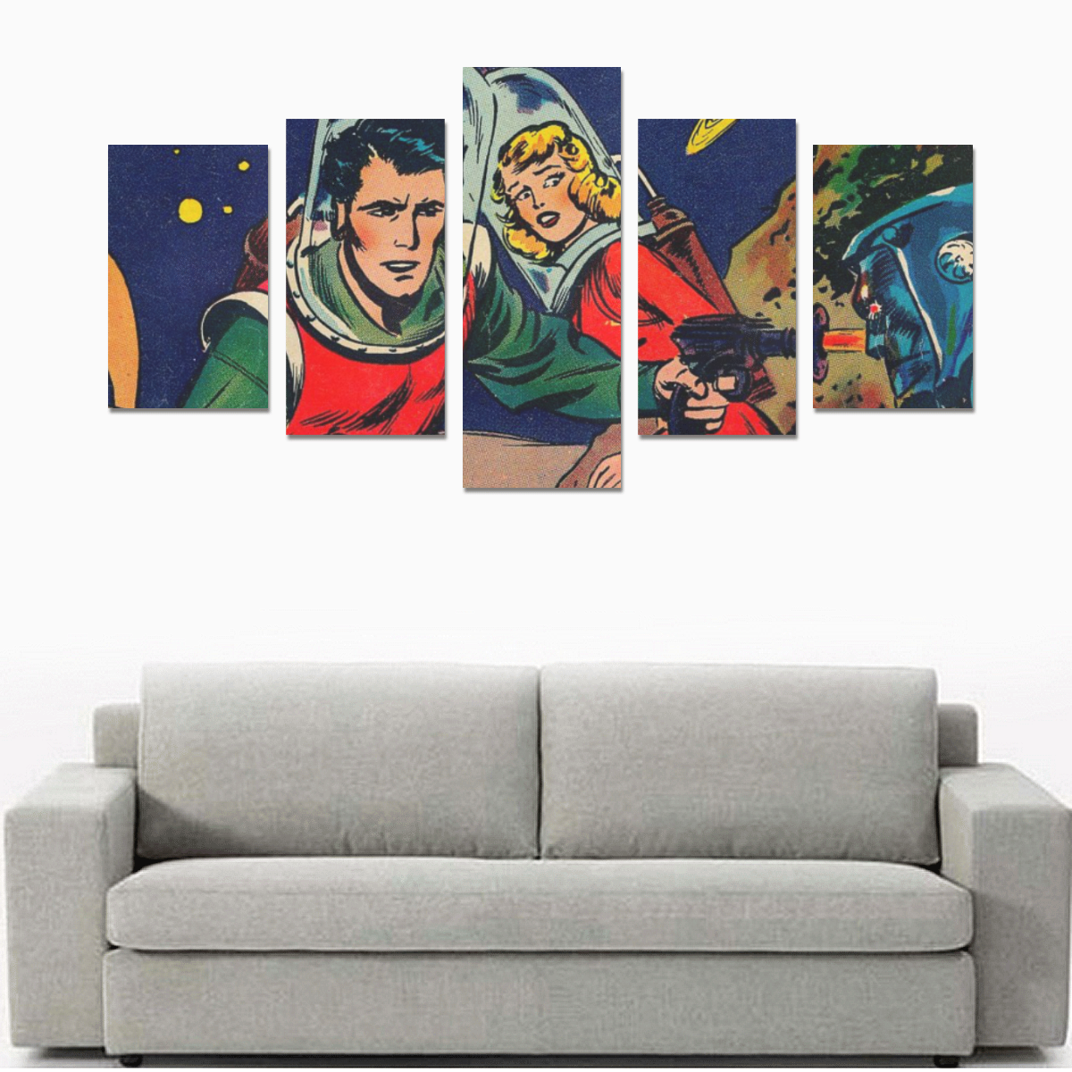 Battle in Space Canvas Print Sets C (No Frame)