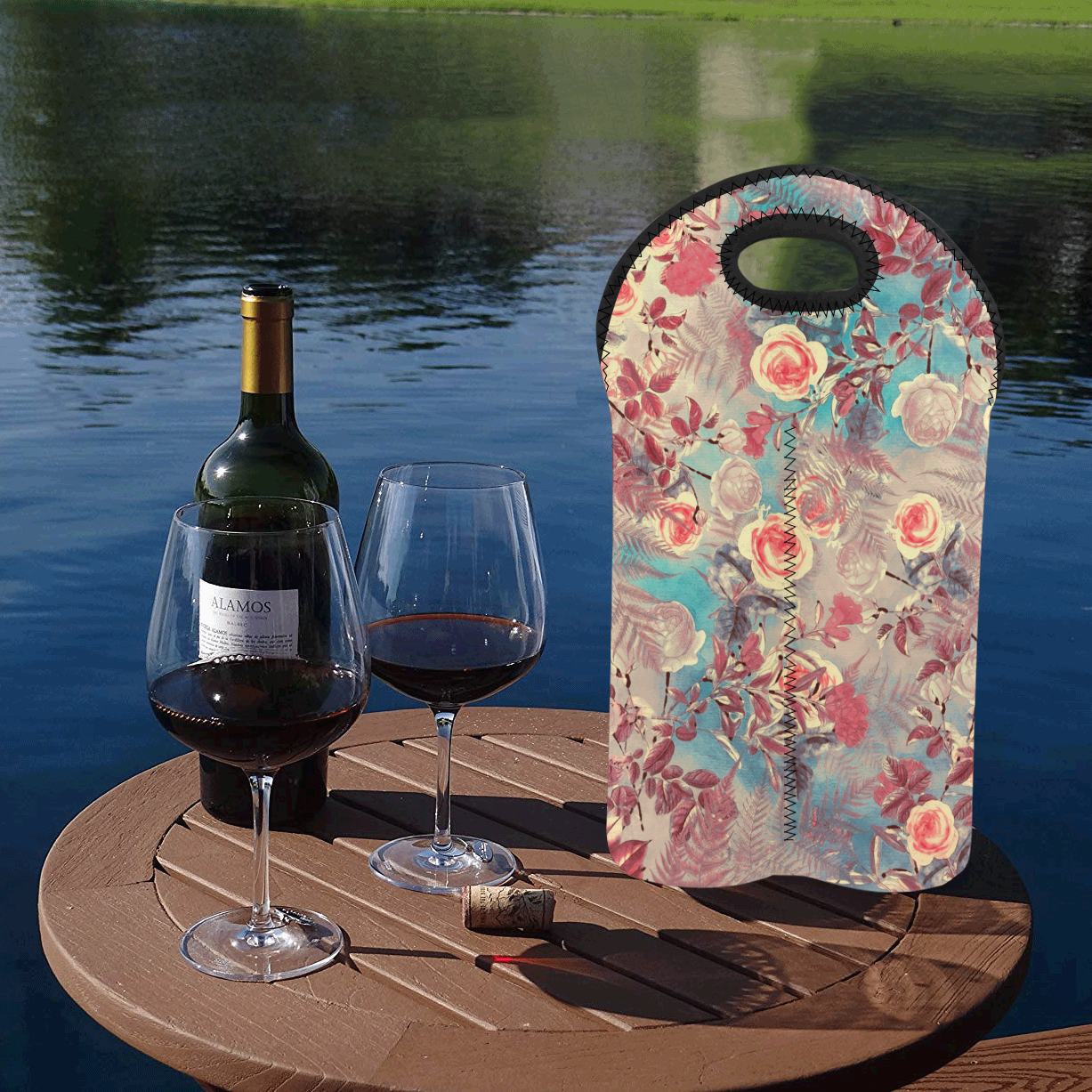 flowers #flowers #pattern 2-Bottle Neoprene Wine Bag