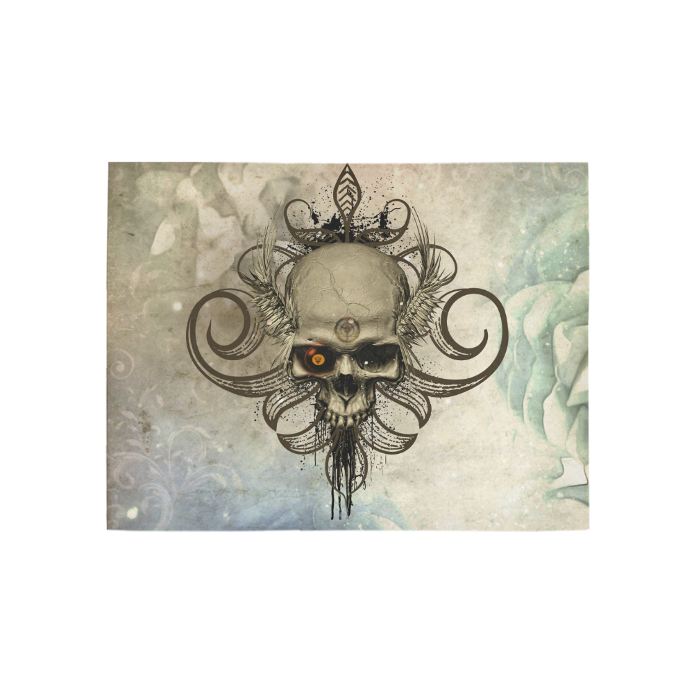 Creepy skull, vintage background Area Rug 5'3''x4'