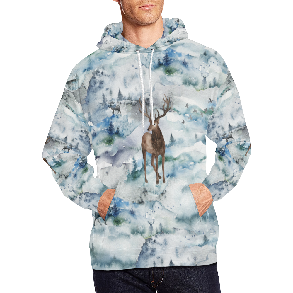 Oh My Deer All Over Print Hoodie for Men/Large Size (USA Size) (Model H13)