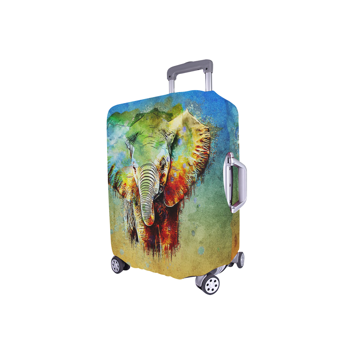 watercolor elephant Luggage Cover/Small 18"-21"