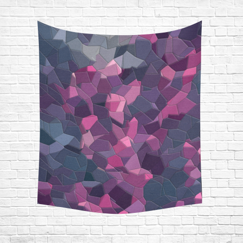 purple pink magenta mosaic #purple Cotton Linen Wall Tapestry 51"x 60"