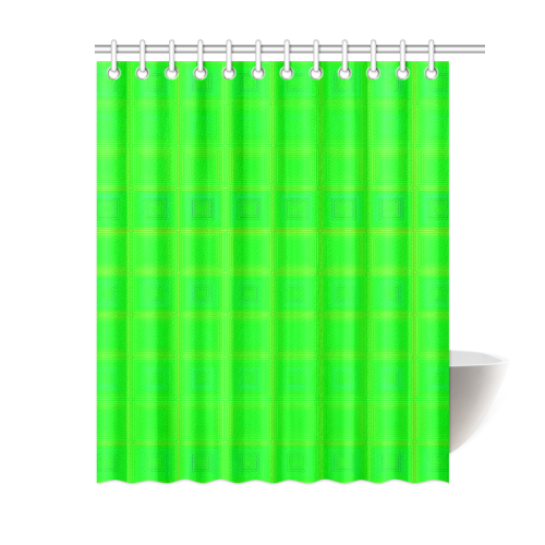 Green multicolored multiple squares Shower Curtain 60"x72"