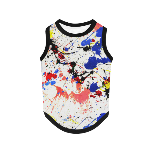 Blue and Red Paint Splatter All Over Print Pet Tank Top