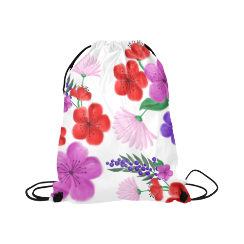 BUNCH OF FLOWERS Large Drawstring Bag Model 1604 (Twin Sides)  16.5"(W) * 19.3"(H)