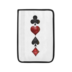 Las Vegas  Black and Red Casino Poker Card Shapes Car Seat Belt Cover 7''x10''