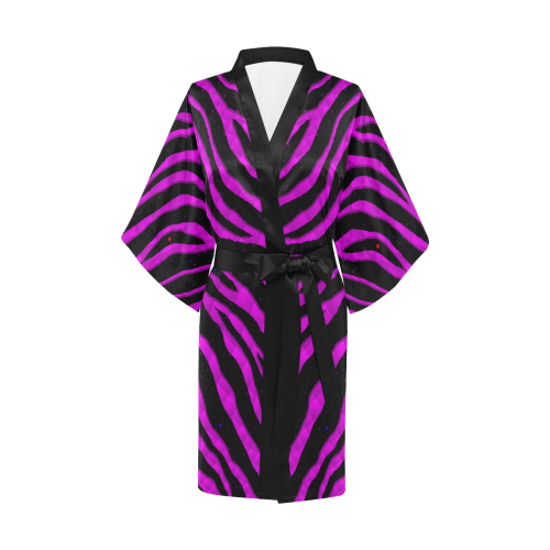 Ripped SpaceTime Stripes - Pink Kimono Robe