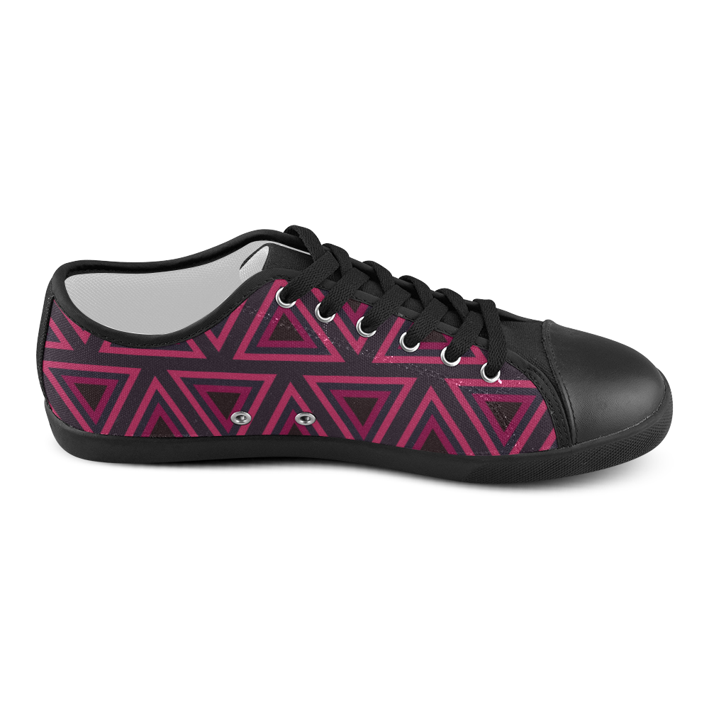 Tribal Ethnic Triangles Canvas Shoes for Women/Large Size (Model 016)