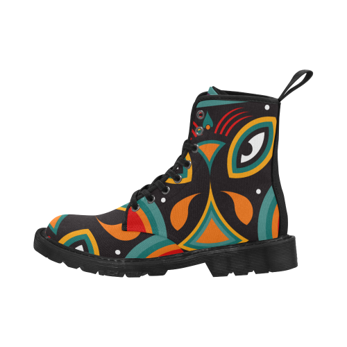 ceremonial tribal Martin Boots for Women (Black) (Model 1203H)