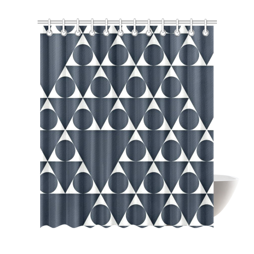 Triangle Geomteric Grey and White Design By Me by Doris Clay-Kersey Shower Curtain 72"x84"