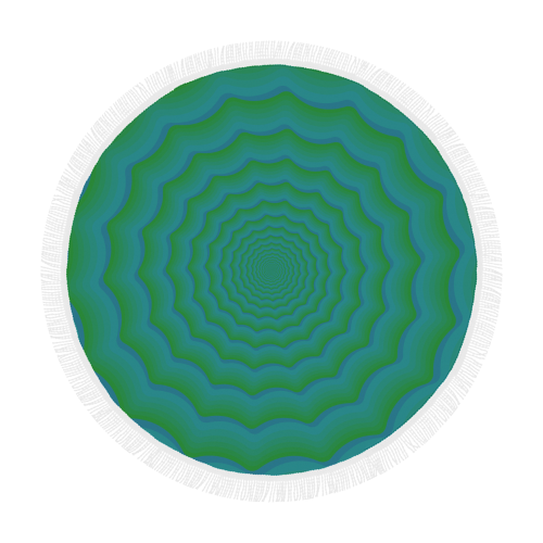 Green vortex Circular Beach Shawl 59"x 59"