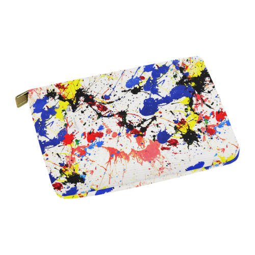 Blue and Red Paint Splatter Carry-All Pouch 12.5''x8.5''