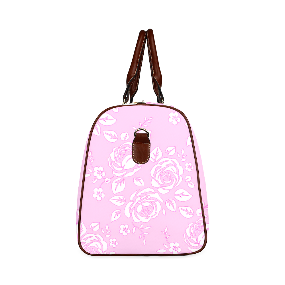 Retro Roses Pink Waterproof Travel Bag/Large (Model 1639)