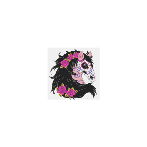Sugar Skull Horse Pink Roses Personalized Temporary Tattoo (15 Pieces)