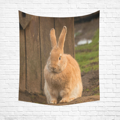 Country Bunny Cotton Linen Wall Tapestry 51"x 60"