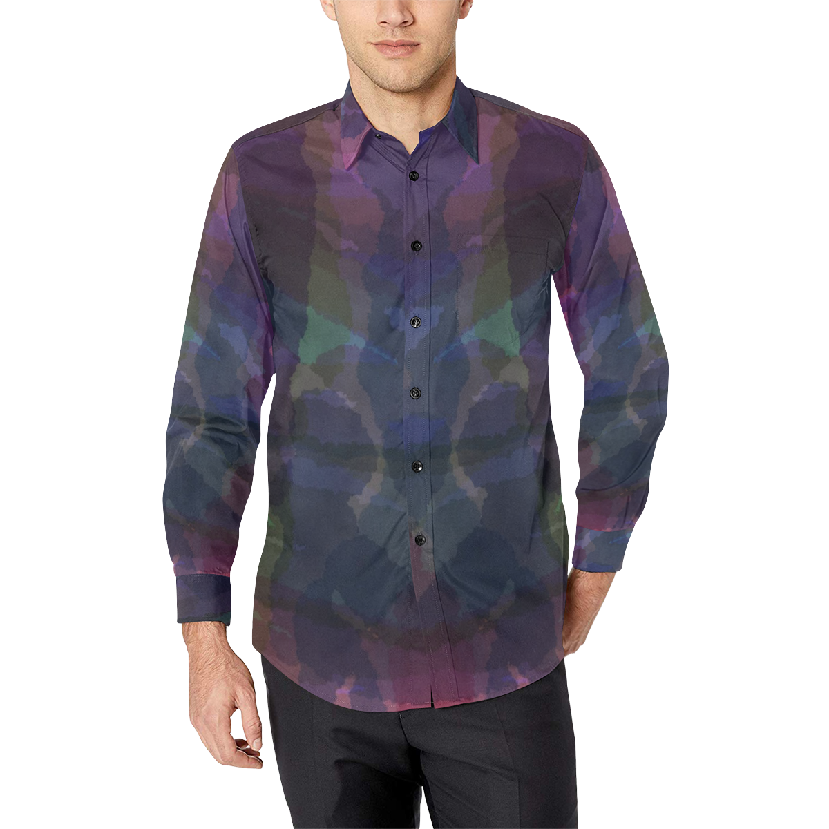 CAMOUFLAGE WATERCOLOR Men's All Over Print Casual Dress Shirt (Model T61)