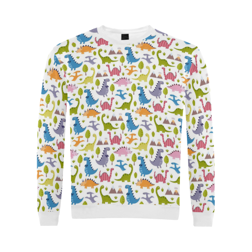 Dinosaur Pattern All Over Print Crewneck Sweatshirt for Men (Model H18)