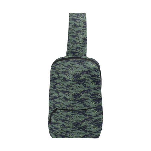 Jungle Tiger Stripe Green Camouflage Chest Bag (Model 1678)