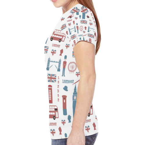 I love London New All Over Print T-shirt for Women (Model T45)