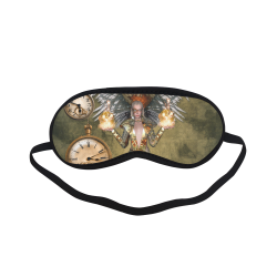 Steampunk lady with clocks and gears Sleeping Mask