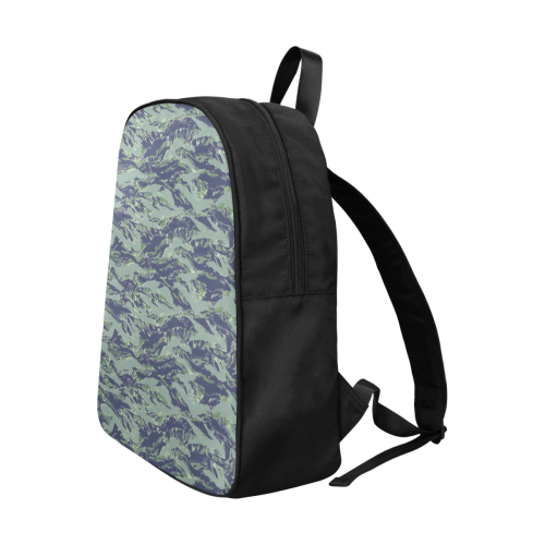 Jungle Tiger Stripe Green Camouflage Fabric School Backpack (Model 1682) (Large)