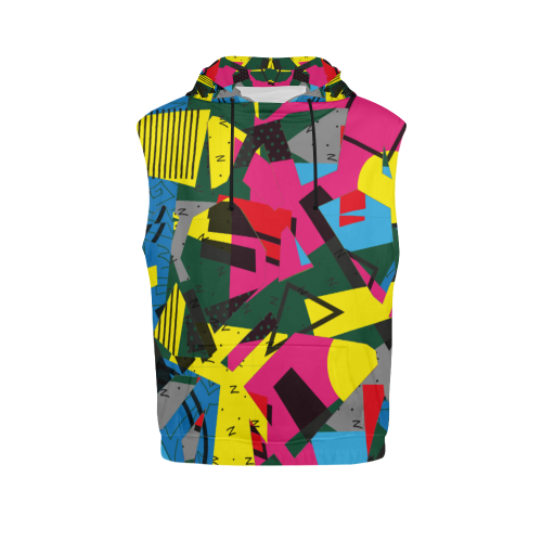 Crolorful shapes All Over Print Sleeveless Hoodie for Men (Model H15)