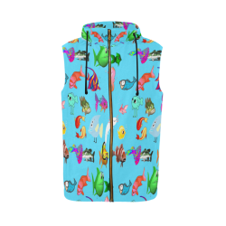 colorful fishes All Over Print Sleeveless Zip Up Hoodie for Men (Model H16)