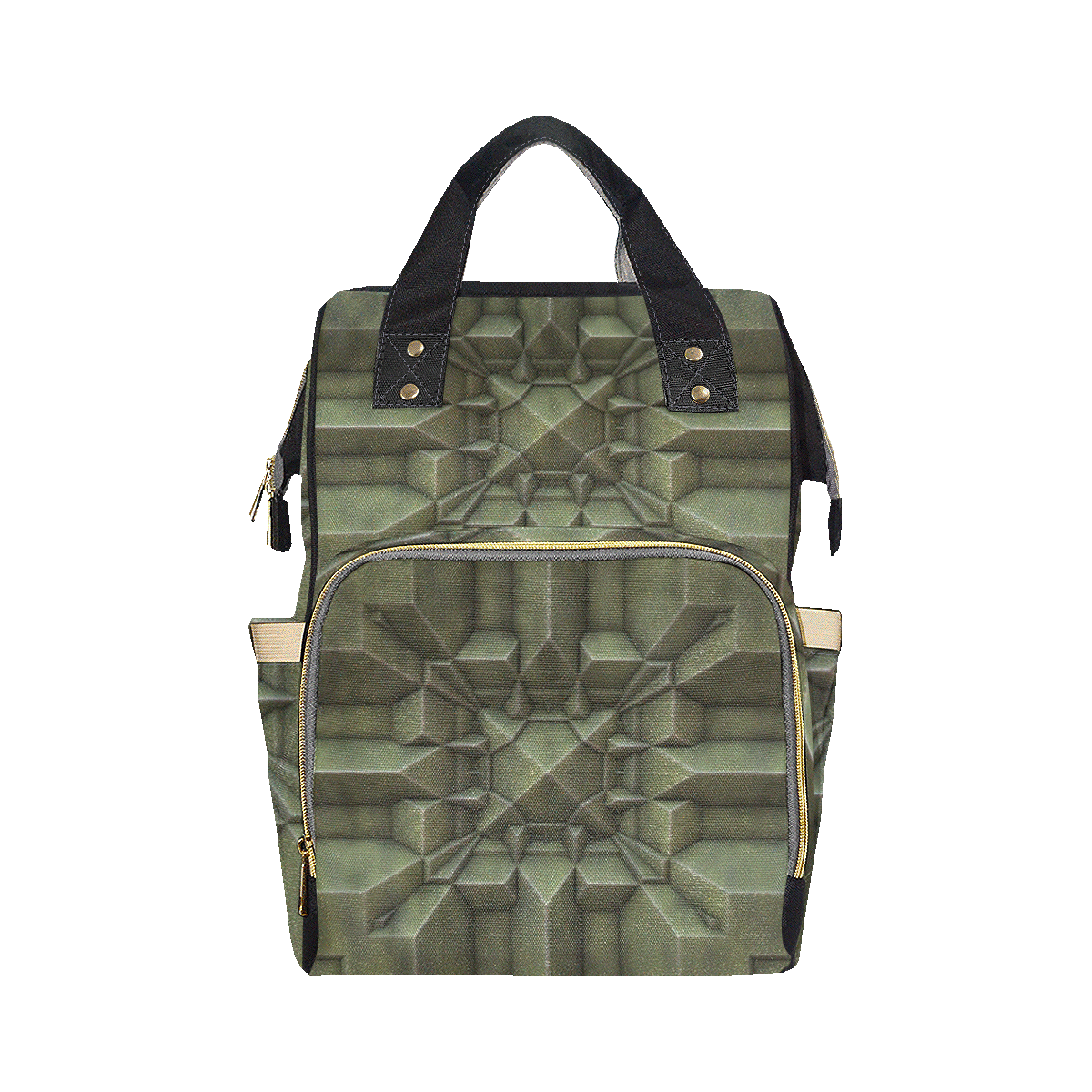 Metallic Green Multi-Function Diaper Backpack/Diaper Bag (Model 1688)