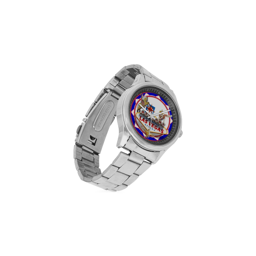 LasVegasIcons Poker Chip - Vegas Sign Men's Stainless Steel Watch(Model 104)