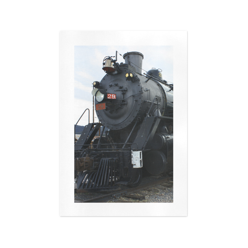 Railroad Vintage Steam Engine on Train Tracks Art Print 13‘’x19‘’