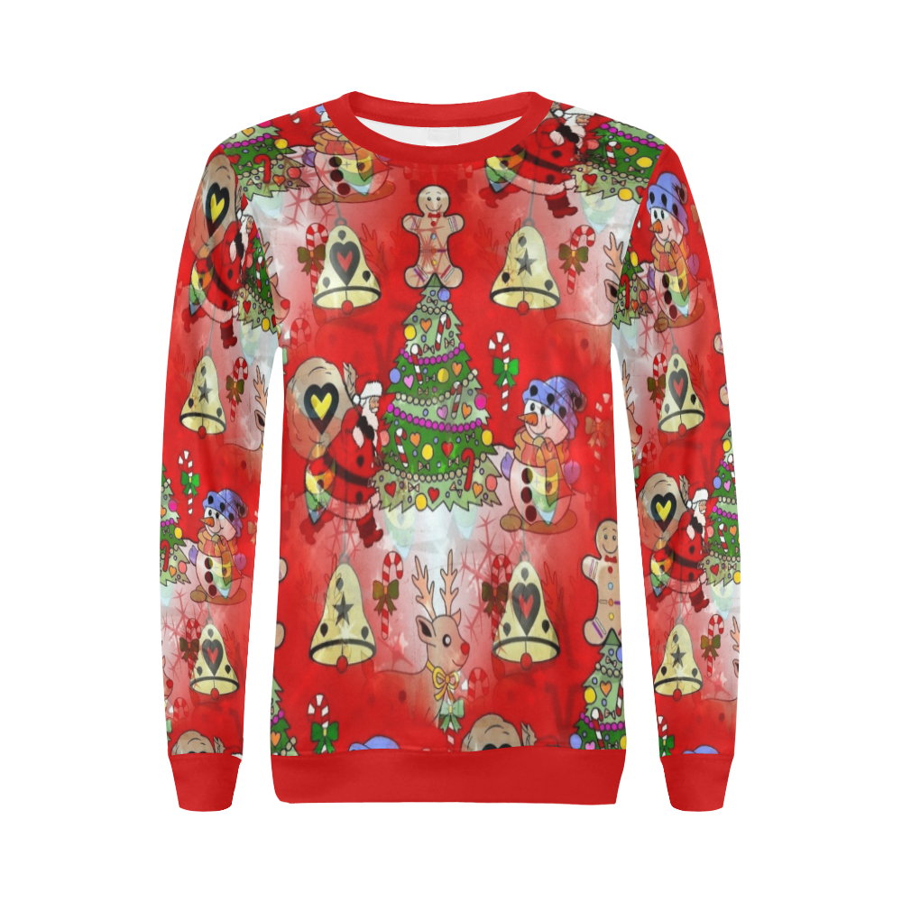 Christmas  Popart by Nico Bielow All Over Print Crewneck Sweatshirt for Women (Model H18)