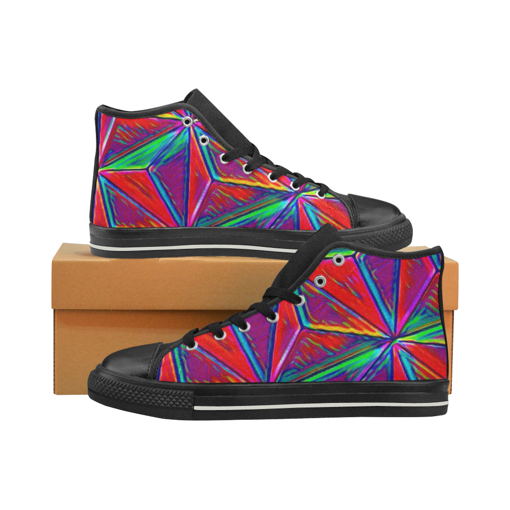 Vivid Life 1A by JamColors Women's Classic High Top Canvas Shoes (Model 017)