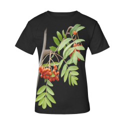 Rowan tree plant watercolor Women's Raglan T-Shirt/Front Printing (Model T62)