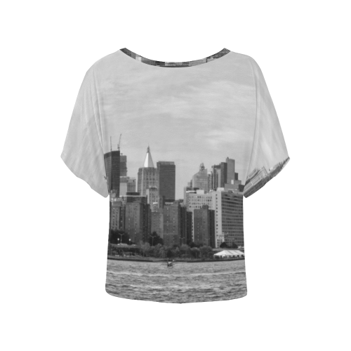 skyscraper-3279056 Women's Batwing-Sleeved Blouse T shirt (Model T44)