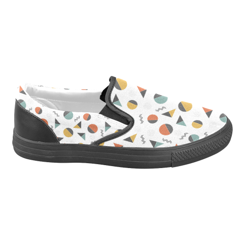 Geo Cutting Shapes Women's Unusual Slip-on Canvas Shoes (Model 019)