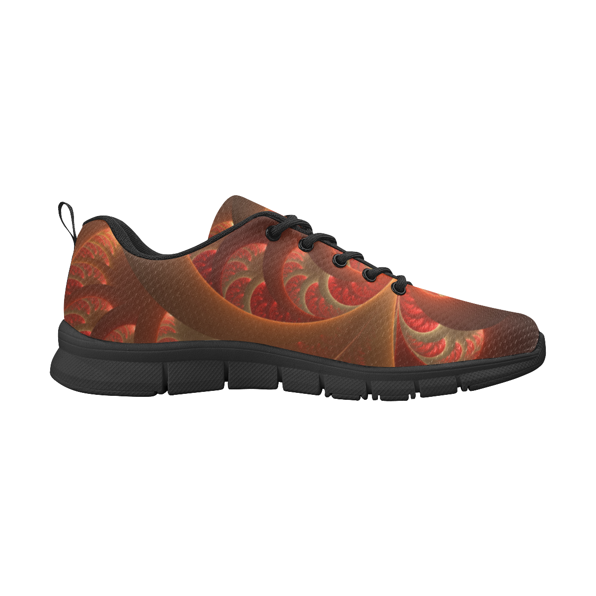 Magical Luminous Red Orange Modern Abstract Fractal Art Women's Breathable Running Shoes/Large (Model 055)