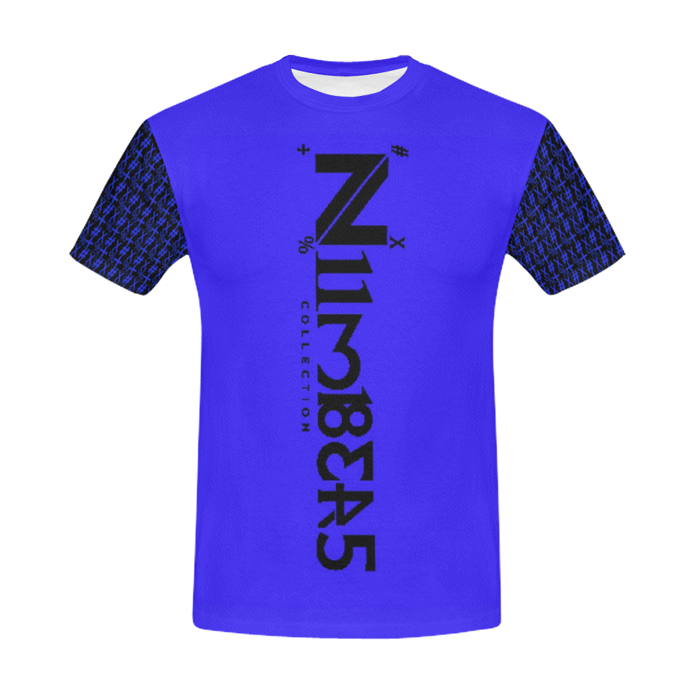 NUMBERS Collection Symbols Sleeves Royal/Black All Over Print T-Shirt for Men (USA Size) (Model T40)