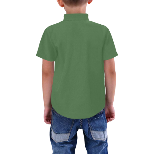 color artichoke green Boys' All Over Print Short Sleeve Shirt (Model T59)