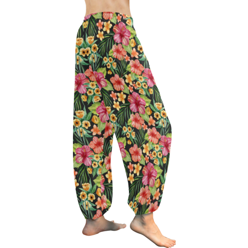 Tropical Flowers Women's All Over Print Harem Pants (Model L18)