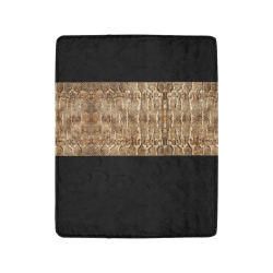 Golden Python On Black Ultra-Soft Micro Fleece Blanket 40"x50"